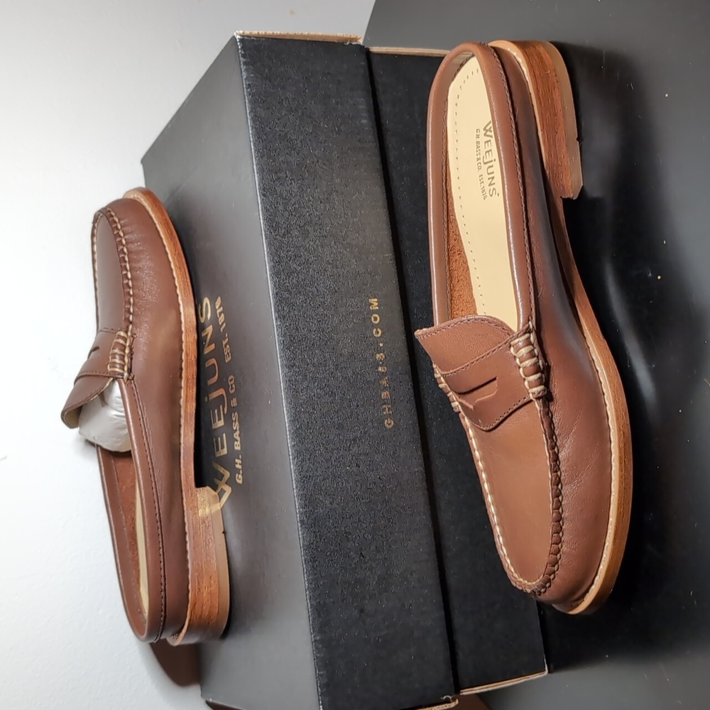 G.H. Bass Weejuns Wynn Cognac leather mule